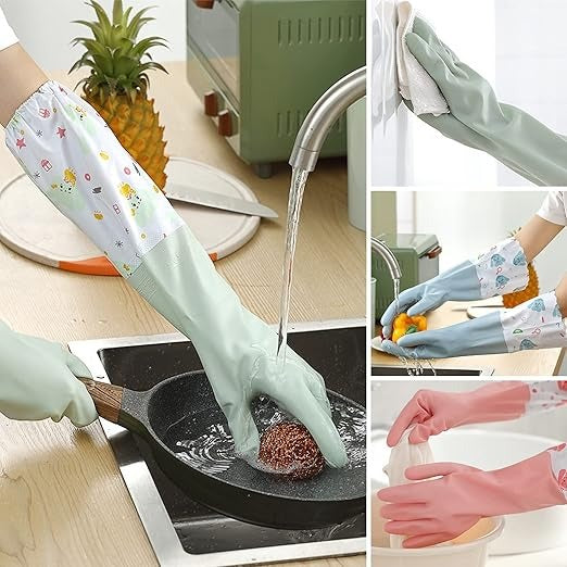 Extra Long Waterproof Rubber Cleaning Gloves