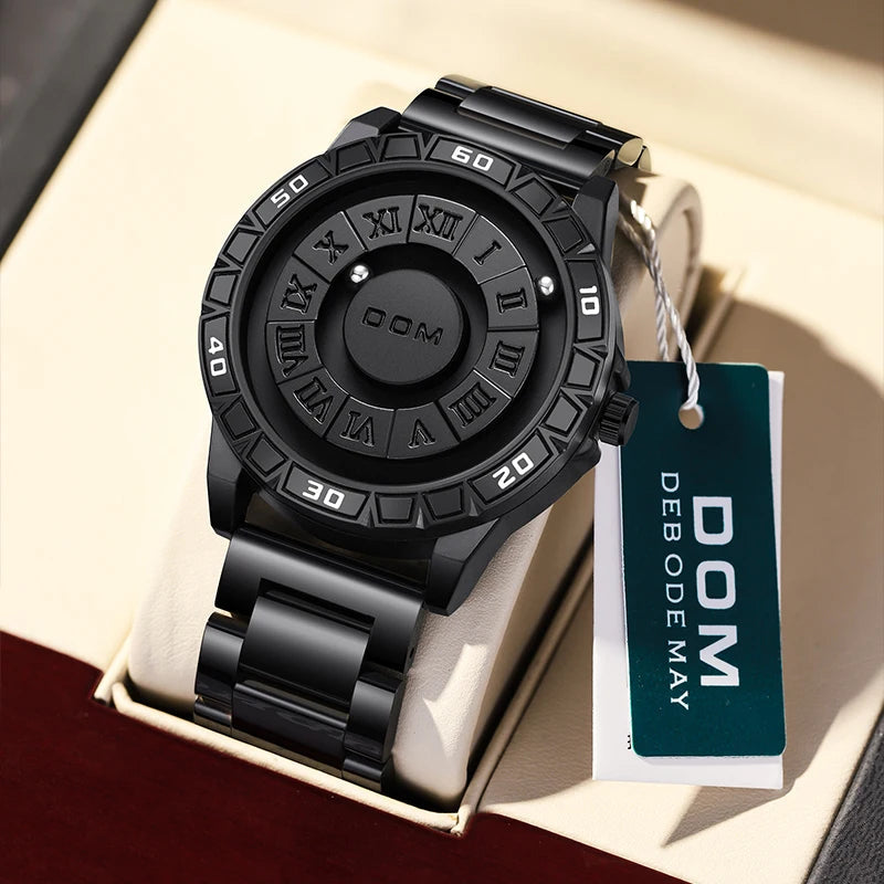 Black Stainless Steel Magnetic Ball Watch Providing Modern Design Everyday Style Support - With Box
