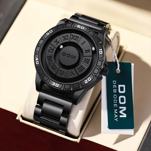 Black Stainless Steel Magnetic Ball Watch Providing Modern Design Everyday Style Support - With Box